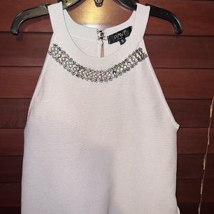 grey tank top with beads
